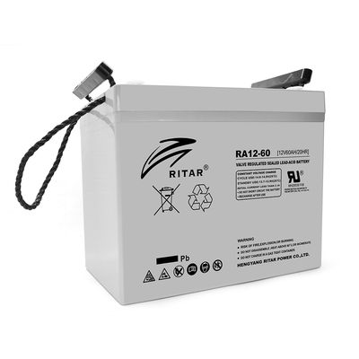 Аккумуляторная батарея AGM RITAR RA12-60, Gray Case, 12V 60.0Ah ( 260 x 169 x 211 (218) ) Q1 RA12-60 фото
