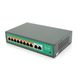 Коммутатор POE SICSO 48V с 8 портами POE 100Мбит + 2 порт Ethernet(UP-Link) 100Мбит, c усил. сигн. до 250м, корпус -металл,Silver, БП встроенный, Q30 P4810J-4578 фото 1