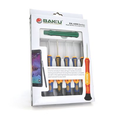 Набор инструментов BAKKU BK-6000 (Отвёртки: T2, T3, T5, T6, "мерс"1.5, крест1.7, Пинцеты:прямой, изогнутый BK-6000 фото