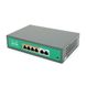 Комутатор POE SICSO 48V з 4 портами POE 100Мбит + 2 порт Ethernet (UP-Link) 100Мбит, c посиленням сигналу до 250м, корпус -метал, Silver, БП вбудований, Q30 P4806J-4578 фото 1