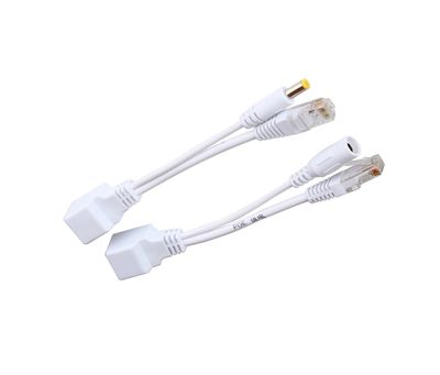 POE інжектор пасивний (пара) 802.3at (30Вт) з портами Ethernet 10 / 100Mbps, white, OEM Q50 3-0039 фото