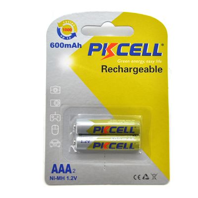 Акумулятор PKCELL 1.2V AAA 600mAh NiMH Rechargeable Battery, 2 штуки в блістері ціна за блістер, Q12 PC/AAA600-2BR фото