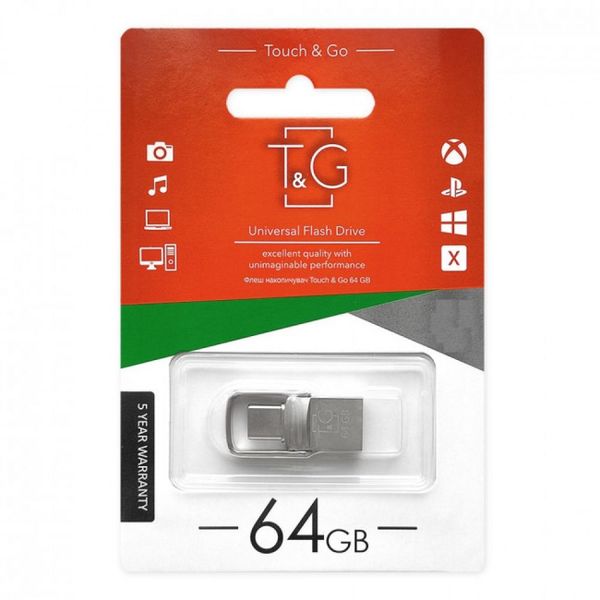USB OTG флеш-накопичувач -Type C 64GB T&amp;amp;G металева серія 104 ЦУ-00043433 фото