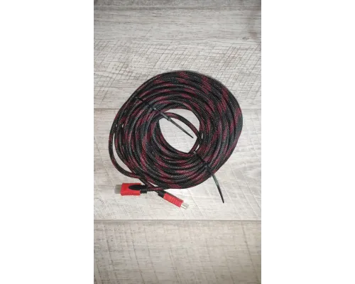 Кабель HDMI-HDMI HDTV Cable (пара-папа) 20 м в тканевой оплетке, новый