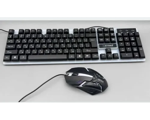 Комплект проводная клавиатура с подсветкой и мышкой XSTRIKE X-1014 RGB USB