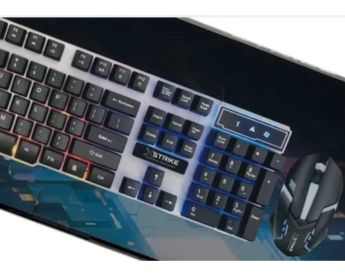 Комплект проводная клавиатура с подсветкой и мышкой XSTRIKE X-1014 RGB USB