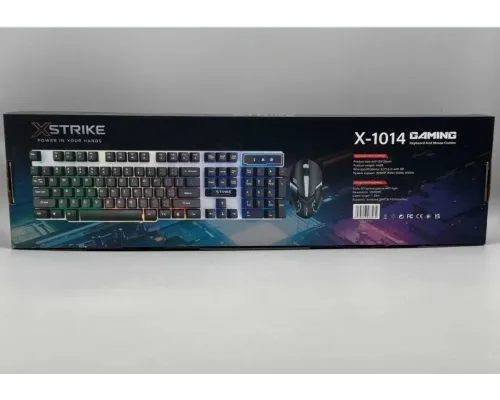Комплект проводная клавиатура с подсветкой и мышкой XSTRIKE X-1014 RGB USB