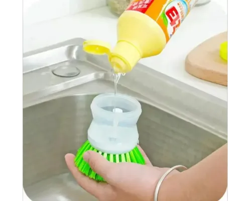 Щетка для мытья посуды с диспенсером под моющее средство soap brush.