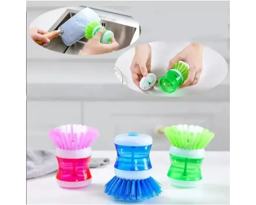 Щетка для мытья посуды с диспенсером под моющее средство soap brush.