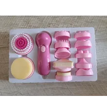 Массажер для лица Multifunctional Face Massager AE-8781 13 предметов розовый на батарейках 