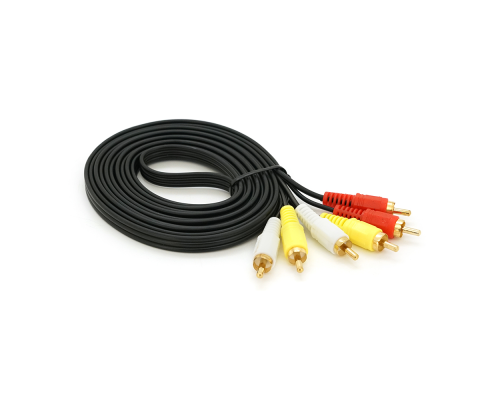 Кабель Audio-Video 3хRCA (тато) => 3хRCA (тато), GOLD connector, CU, круглий, Black, 3,0 м, (Пакет) Q300 Кабель Audio-Video 3хRCA (тато) => 3хRCA (тато), GOLD connector, CU, круглий, Black, 3,0 м, (Пакет) Q300