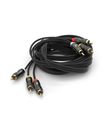 Кабель VEGGIEG AV303 Audio-Video 3хRCA (тато) => 3хRCA (тато), GOLD connector, круглий, Black, 3,0 м, Пакет