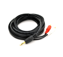 Кабель DC3.5 (тато) => 2хRCA (тато), GOLD Jack, CU, Stereo, круглий, Black, 3,0 м, (Пакет) Q300