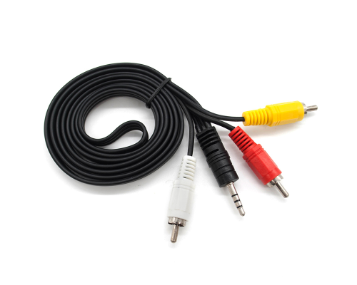 Кабель DC3.5 (тато) => 3хRCA (тато), GOLD Jack3.5мм, довжина Jack 13мм, CU, круглий, Black, 3 м, (Пакет) Q500 Кабель DC3.5 (тато) => 3хRCA (тато), GOLD Jack3.5мм, довжина Jack 13мм, CU, круглий, Black, 3 м, (Пакет) Q500