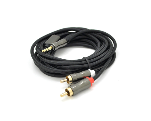 Кабель VEGGIEG AR2-3 DC3.5 (тато) => 2хRCA (тато), GOLD Jack, CU, Stereo, круглий, Black, 3 м, Пакет Кабель VEGGIEG AR2-3 DC3.5 (тато) => 2хRCA (тато), GOLD Jack, CU, Stereo, круглий, Black, 3 м, Пакет