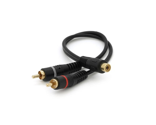 Кабель RCA (мама) => 2хRCA (тато), CU, круглий, Black, 0,2 м, (Пакет) Q250 Кабель RCA (мама) => 2хRCA (тато), CU, круглий, Black, 0,2 м, (Пакет) Q250