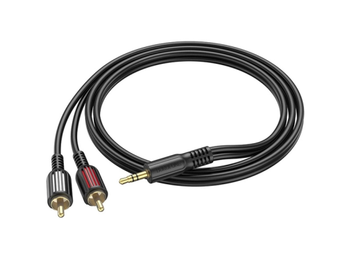 Кабель Borofone BL11 DC3.5 (тато) => 2хRCA (тато), CU, круглий, 1,5 м, Black, Box