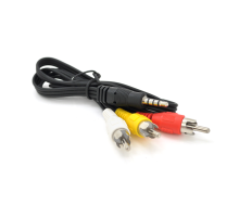 Кабель DC3.5 (тато) => 3хRCA (тато), довжина Jack 15мм, CCA, круглий, Black, 0.5 м, (Пакет) Q500