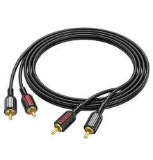 Кабель Borofone BL13 2RCA (тато) => 2хRCA (тато), CU, круглий, 1,5 м, Black, Box