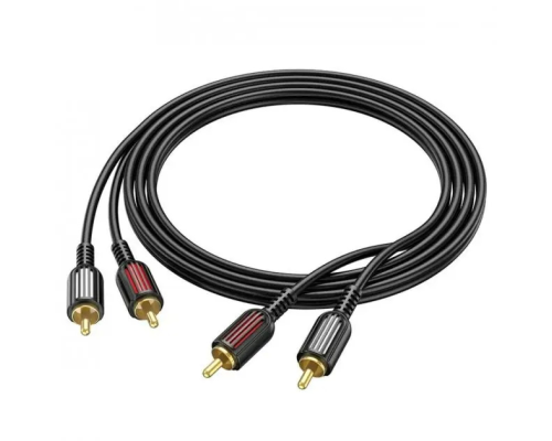 Кабель Borofone BL13 2RCA (тато) => 2хRCA (тато), CU, круглий, 1,5 м, Black, Box