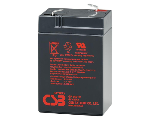 Акумуляторна батарея CSB GP645, 6V 4.5Ah Q20