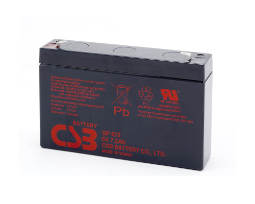 Акумуляторна батарея CSB GP672, 6V 7.2Ah (151х34х100мм), 1.22kg Акумуляторна батарея CSB GP672, 6V 7.2Ah (151х34х100мм), 1.22kg