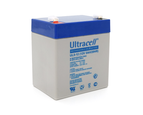Акумуляторна батарея Ultracell UL5-12 AGM 12V 5 Ah (90 x 70 x 101) White Q10/420 Акумуляторна батарея Ultracell UL5-12 AGM 12V 5 Ah (90 x 70 x 101) White Q10/420