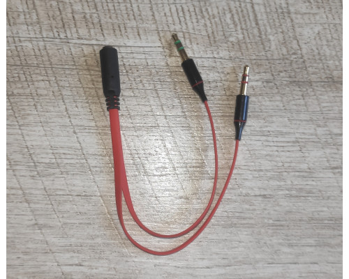 Сплиттер переходник Jack 3.5 мама to 2 Jack 3.5 папа (наушник и микрофон)