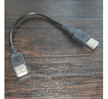 Кабель удлинитель USB 2.0 (мама-папа) 0.2 м новый черный