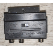 Переходник адаптер видео Scart to 3 RCA с переключателем.