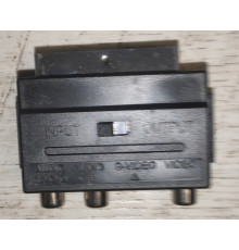 Переходник адаптер видео Scart to 3 RCA с переключателем.