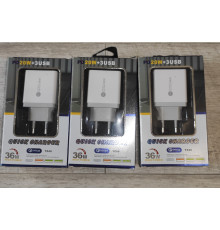 Блок питания быстрая зарядка PD TZ40 36W +3 USB новый белый