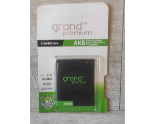 Распродажа Аккумуляторная батарея Grand Premium для смартфона Fly BL3808 IQ456 2000 mAh Распродажа Аккумуляторная батарея Grand Premium для смартфона Fly BL3808 IQ456 2000 mAh