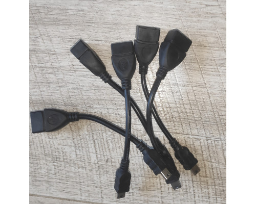 OTG кабель USB mini USB новый черный