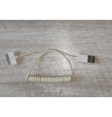 Распродажа Кабель зарядки для Iphone 4 USB белый гофрированный