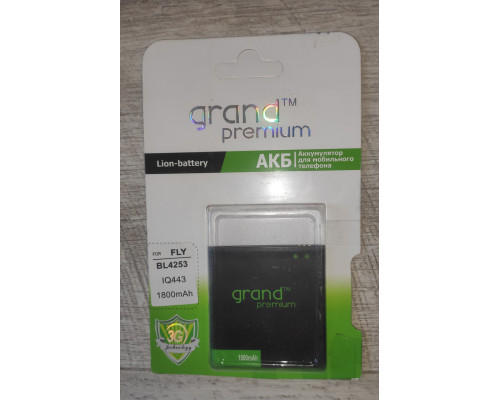 Распродажа Аккумуляторная батарея Grand Premium для смартфона Fly BL4253 IQ443 1800 mAh Распродажа Аккумуляторная батарея Grand Premium для смартфона Fly BL4253 IQ443 1800 mAh