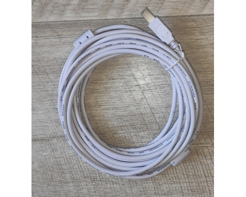 Кабель для принтера Atcom USB 2.0 AM/BM 5 м белый новый Кабель для принтера Atcom USB 2.0 AM/BM 5 м белый новый