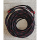 Кабель HDMI-HDMI 20 м (папа -папа) в тканевой оплетке черно-красный