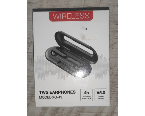 Наушники беспроводные с кейсом зарядки TWS Earphones XG-49 Bluetooth черные