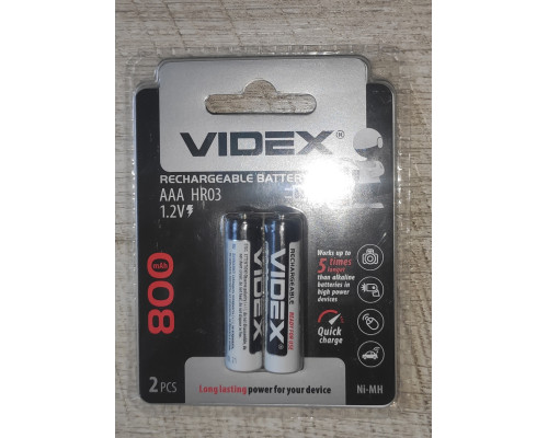 Распродажа Аккумуляторы Videx AAA HR03 800 2шт/уп новые Распродажа Аккумуляторы Videx AAA HR03 800 2шт/уп новые