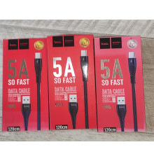 Кабель быстрой зарядки Hoco U53 USB to Type C Data Cable 1.2 м в тканевой оплетке черный