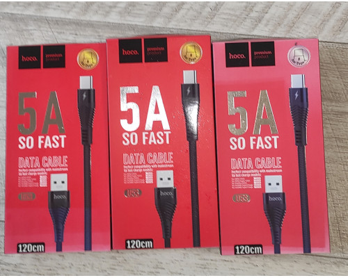 Кабель быстрой зарядки Hoco U53 USB to Type C Data Cable 1.2 м в тканевой оплетке черный Кабель быстрой зарядки Hoco U53 USB to Type C Data Cable 1.2 м в тканевой оплетке черный