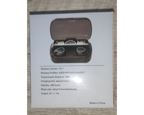 Наушники беспроводные с кейсом зарядки Newest M10 Bluetooth черные