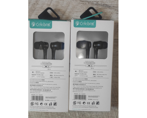 Распродажа Наушники вакуумные проводные с микрофоном Celebrate G5 новые черные