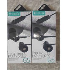 Распродажа Наушники вакуумные проводные с микрофоном Celebrate G5 новые черные