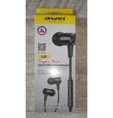 Распродажа Наушники проводные вакуумные Awei L2 с микрофоном черные новые