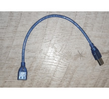 Кабель удлинитель USB to USB (мама-папа) 0.2 м силиконовый синий Кабель удлинитель USB to USB (мама-папа) 0.2 м силиконовый синий