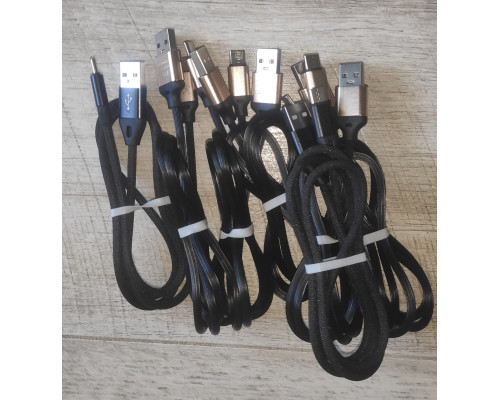Кабель шнур зарядки USB to Type C прорезиненный черный 1.2 м Кабель шнур зарядки USB to Type C прорезиненный черный 1.2 м