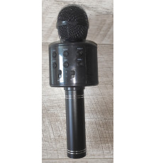 Микрофон караоке беспроводный WS-858 с BT и аккумулятором черный