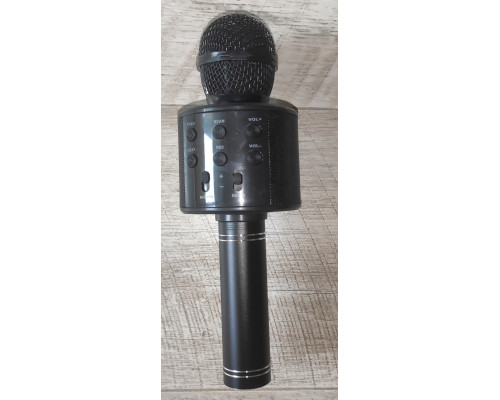 Микрофон караоке беспроводный WS-858 с BT и аккумулятором черный